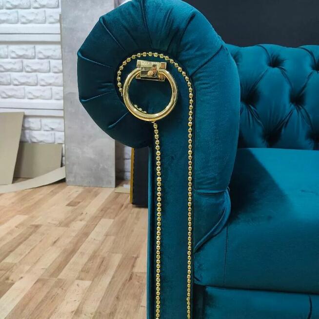 Narożnik chesterfield głęboko pikowany glamour producent