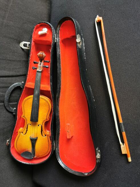 Stare skrzypce Piękna dekoracja miniaturka Retro Vintage