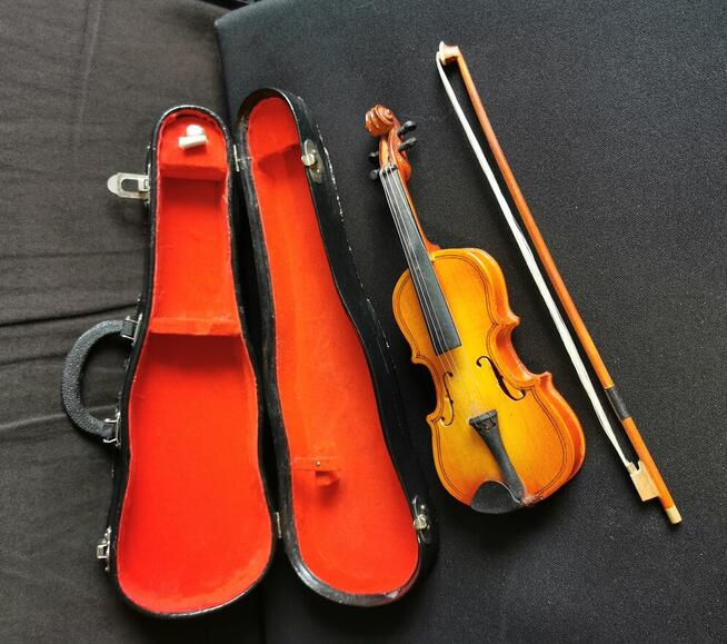 Stare skrzypce Piękna dekoracja miniaturka Retro Vintage