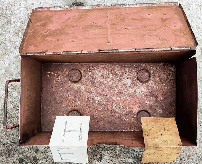 SKRZYNKA POJEMNIK MAGAZYNOWY METALOWY ZAMYKANY STALOWY HOBOK