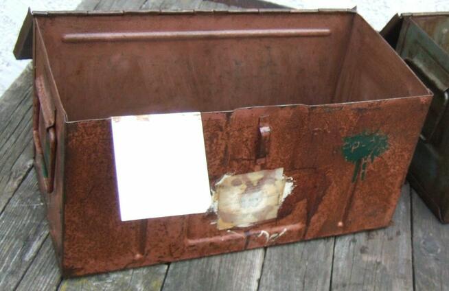 SKRZYNKA POJEMNIK MAGAZYNOWY METALOWY ZAMYKANY STALOWY HOBOK