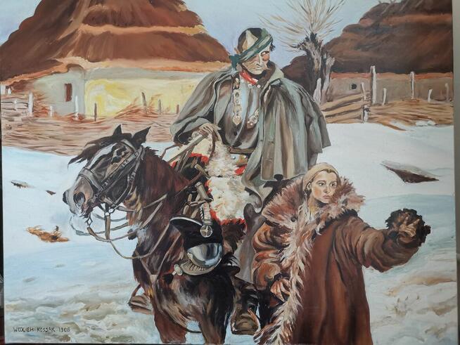 Ranny kirasjer i dziewczyna kopia Wojciecha Kossaka