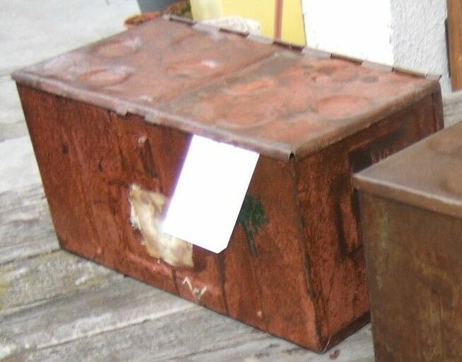 SKRZYNKA POJEMNIK MAGAZYNOWY METALOWY ZAMYKANY STALOWY HOBOK