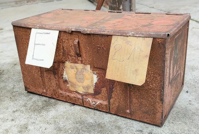 SKRZYNKA POJEMNIK MAGAZYNOWY METALOWY ZAMYKANY STALOWY HOBOK