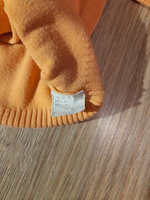 Bawełniany krótki sweterek pomarańczowy