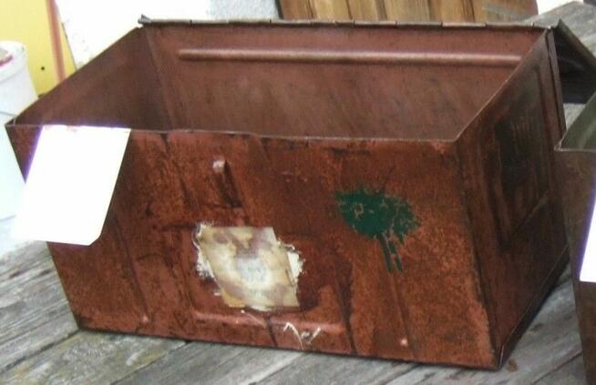 SKRZYNKA POJEMNIK MAGAZYNOWY METALOWY ZAMYKANY STALOWY HOBOK