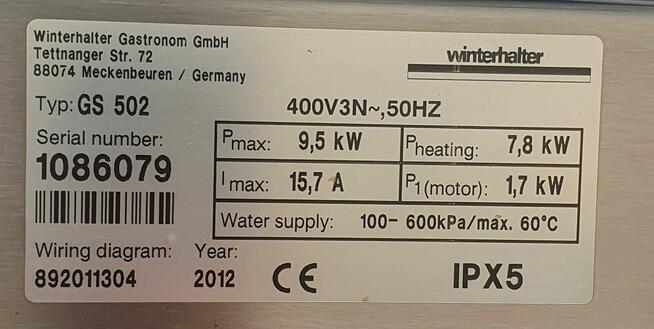 Zmywarka kapturowa 87/24/24