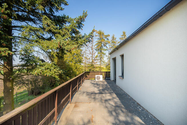 Dom wolnostojący w otoczeniu drzew. Zakroczym.