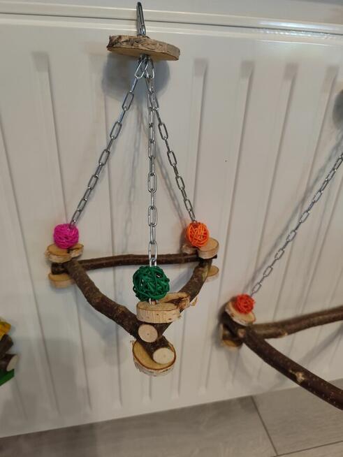 huśtawka trójkąta dla ptaków papugi leszczyna brzoza