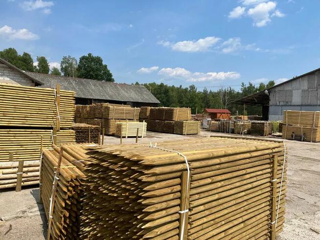 Paliki sosnowe Palisada Kołki Tyczki Poprzeczki Rygle Słupki