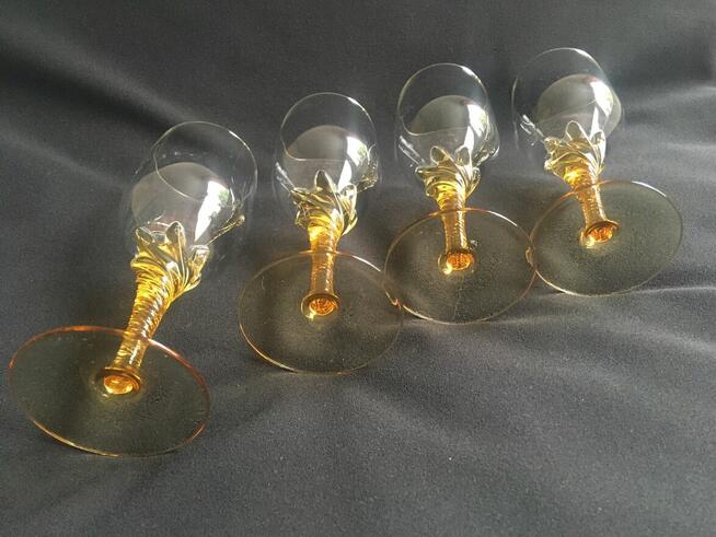 Lampki szklane żółte stopki