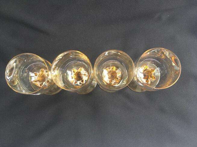 Lampki szklane żółte stopki