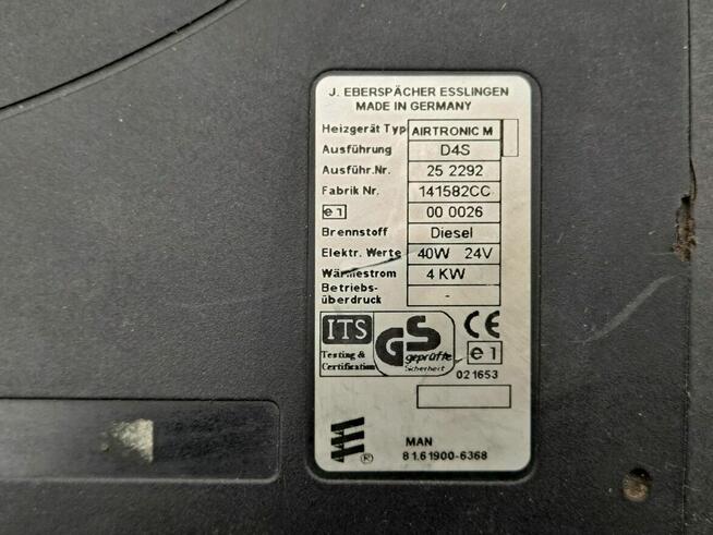 81.61900-6368 Webasto AIRTRONIC M D4S 4kW MAN