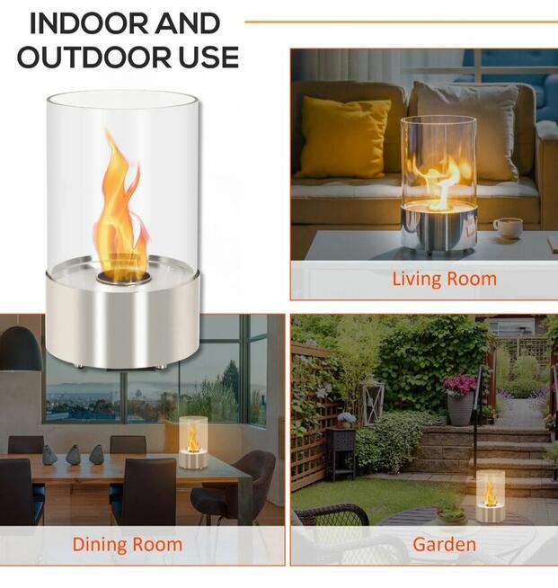 biokominek na etanol ze stali nierdzewnej