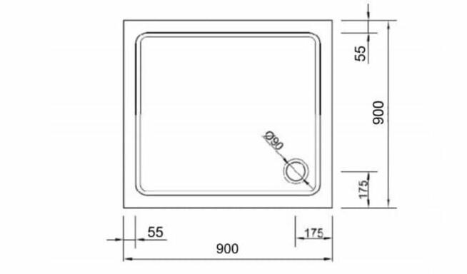 Brodzik niski 90x90 cm Santik Heron