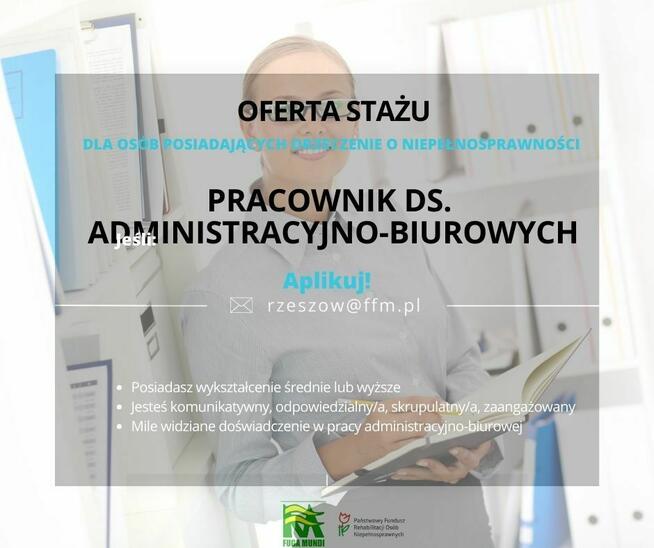 Pracownik administracyjny w biurze rachunkowym/z orzeczeniem