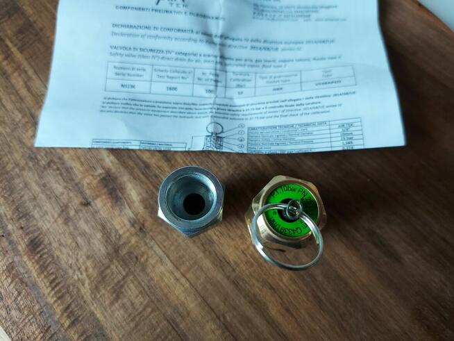 Zawór bezpieczeństwa sprężarki kompresora WAN certyfikat UDT