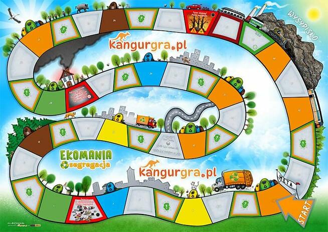 wielka EKO GRA planszowa - EKOMANIA segregacja dla dzieci A1
