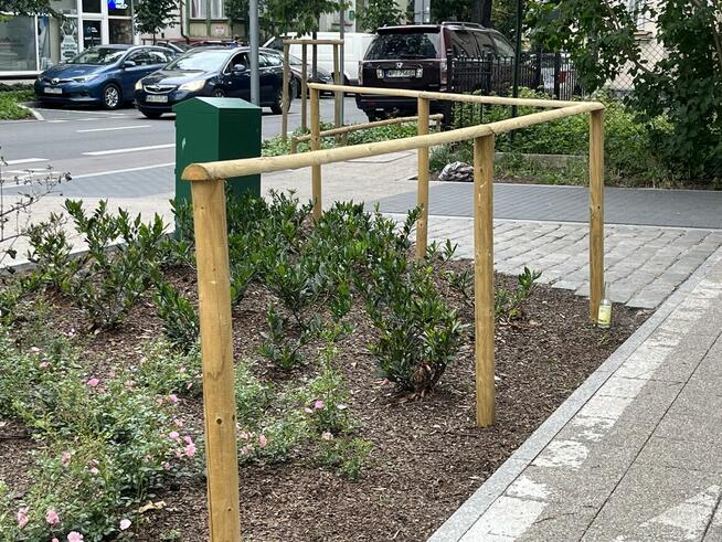 Paliki impregnowane Palisada Kołki Tyczki Poprzeczki Słupki