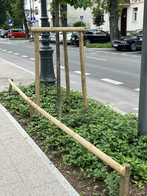 Paliki impregnowane Palisada Kołki Tyczki Poprzeczki Słupki