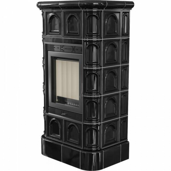 Kominek powietrzny stalowy KRATKI BLANKA 8 kW Ø 160 czarny k