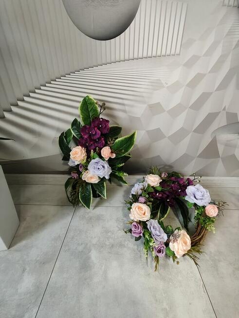 Kompozycja nagrobna fioletowa