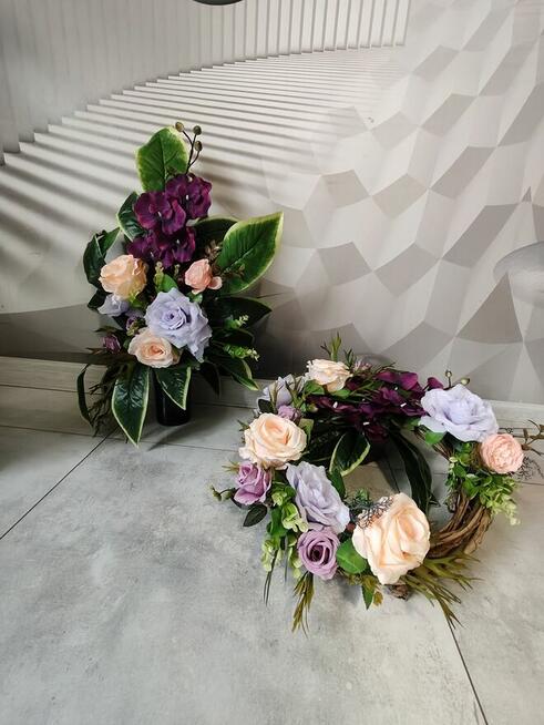 Kompozycja nagrobna fioletowa