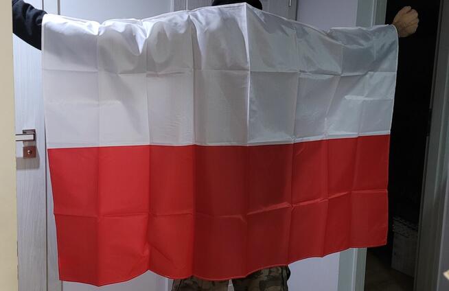 POLSKA Zestaw Kibica Flaga Polski +Flaga na plecy +lusterka