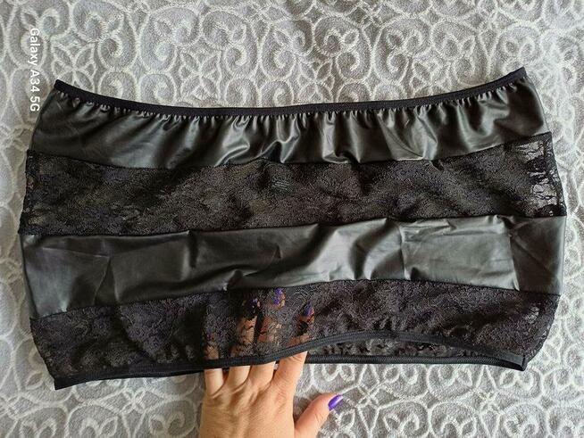 Lateksowo-koronkowa mini, XL