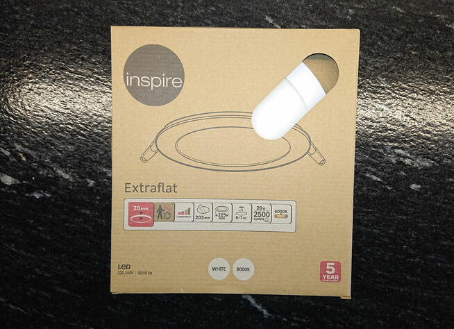 Lampa LED podtynkowa wpuszczana sufit podwieszany śr. 22 cm