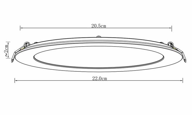 Lampa LED podtynkowa wpuszczana sufit podwieszany śr. 22 cm