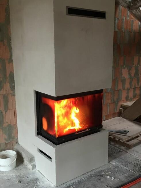 Kominek narożny z montażem