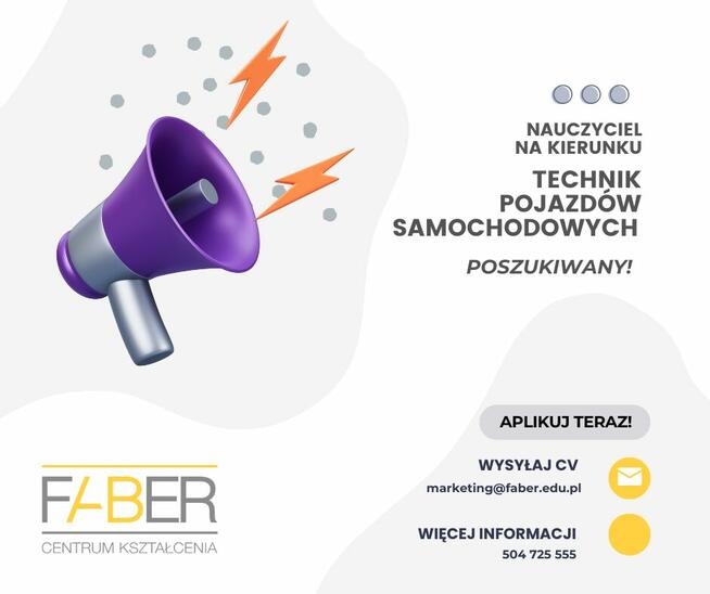 Nauczyciel na kierunku Technik pojazdów samochodowych