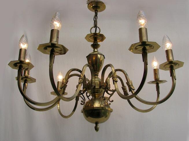 ~* Żyrandol Lampa Pająk* Mosiądz *~