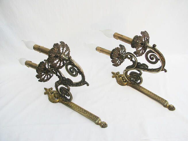 ~* 2 kinkiety podwójne * mosiądz * Antyk * ~