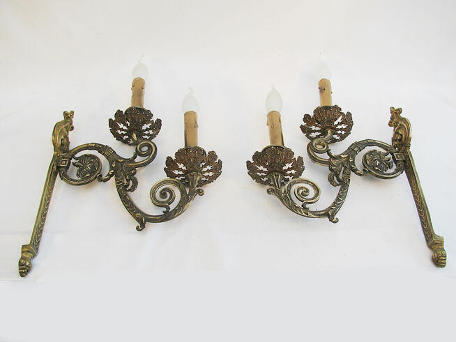 ~* 2 kinkiety podwójne * mosiądz * Antyk * ~