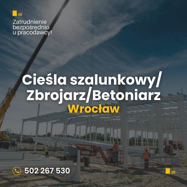 Praca Wrocław, cieśla, zbrojarz, betoniarz