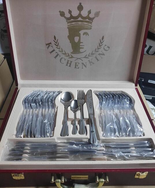 Sztućce 72el w kasecie drewnianej Kitchen King satyna
