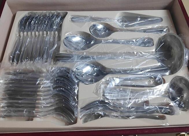 Sztućce 72el w kasecie drewnianej Kitchen King satyna