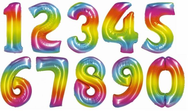 Balon foliowy-cyfra cyferka. W kształcie cyfry złote srebrne