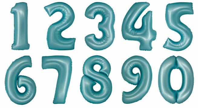 Balon foliowy-cyfra cyferka. W kształcie cyfry złote srebrne