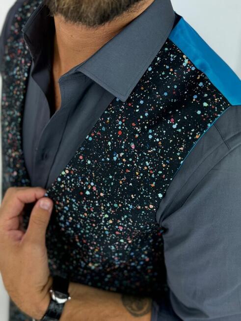 GIOVANNI PERA kamizelka męska D629 kropki, konfetti, kolorowa