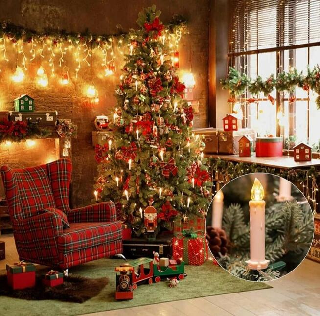 Lampki w kształcie świec 2 x 20 LED ,pilot, timer