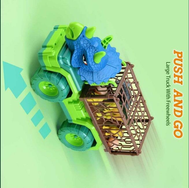 Zabawka ciężarówka DINOZAUR- z figurkami i matą w środku 3+