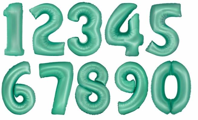 Balon foliowy-cyfra cyferka. W kształcie cyfry złote srebrne