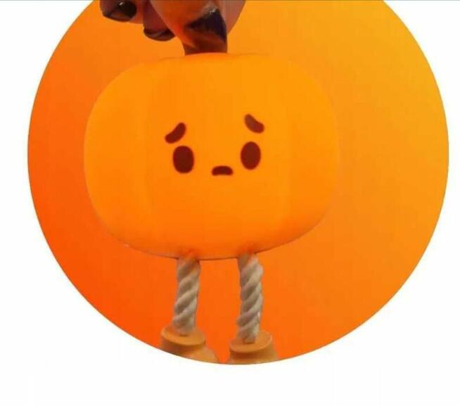 Lampka nocna dla dzieci, świecąca dynia, USB miękki silikon