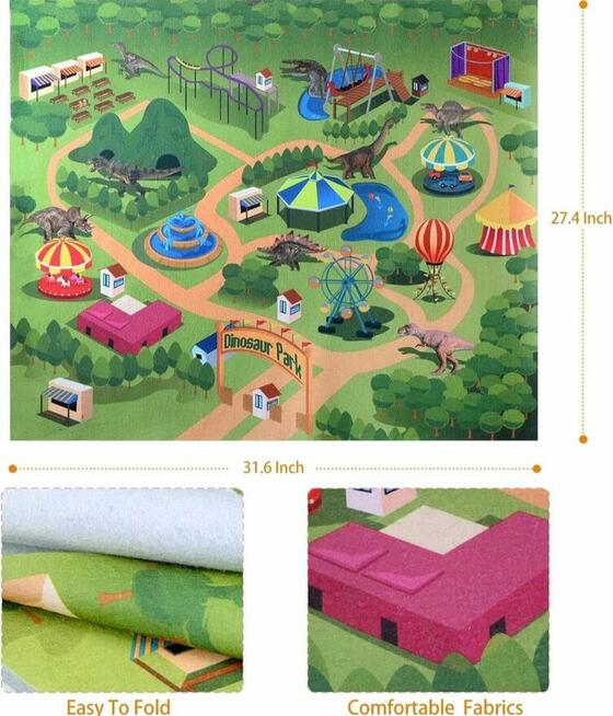 Zabawka ciężarówka DINOZAUR- z figurkami i matą w środku 3+