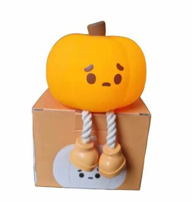 Lampka nocna dla dzieci, świecąca dynia, USB miękki silikon