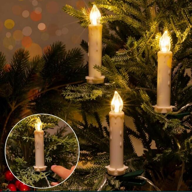 Lampki w kształcie świec 2 x 20 LED ,pilot, timer