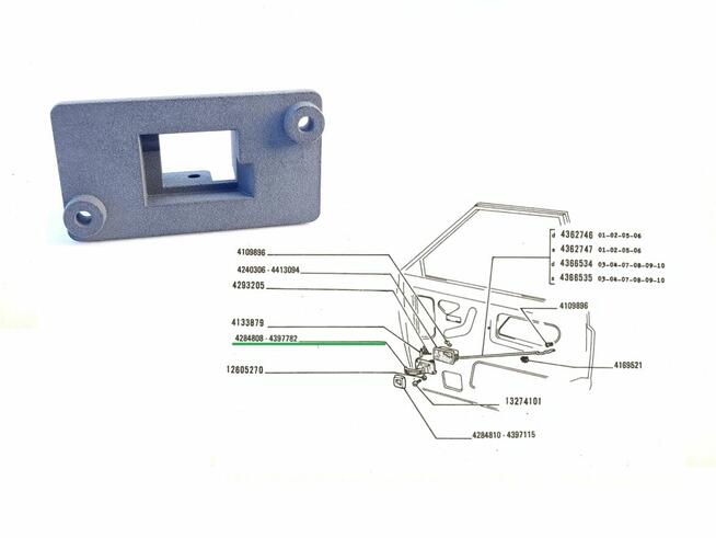 Uchwyt klamki do FSO Polonez Fiat 125 Syrena 105